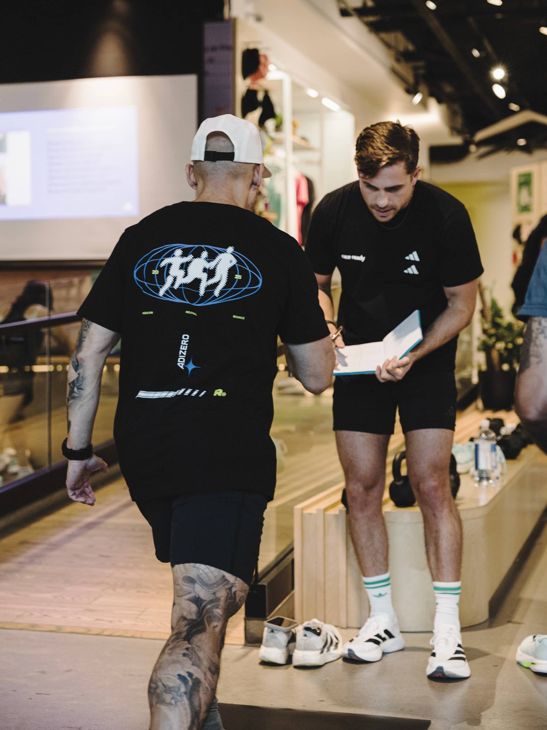 A RunReady physiotherapist working with a runner