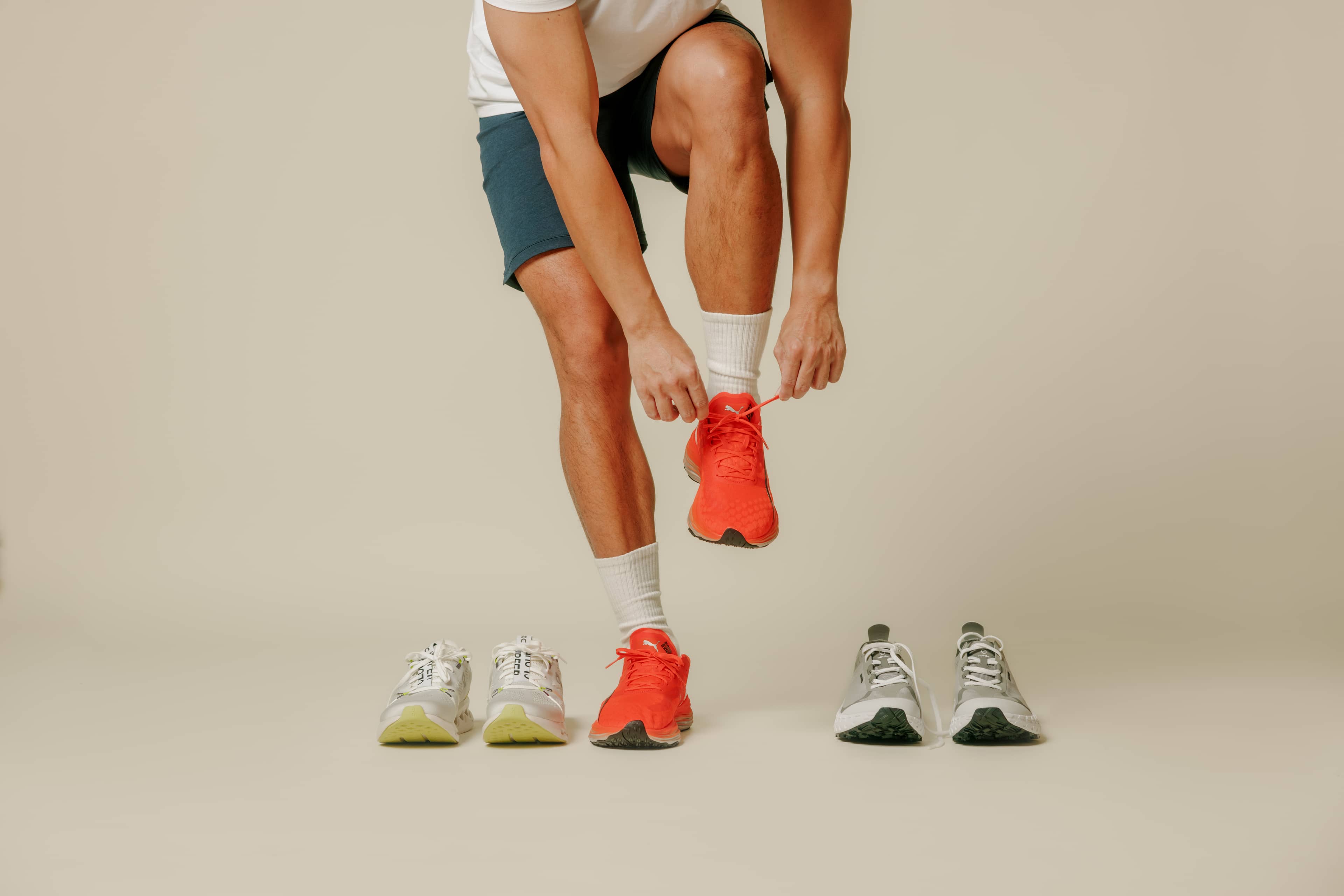 A runner completing a movement assessment